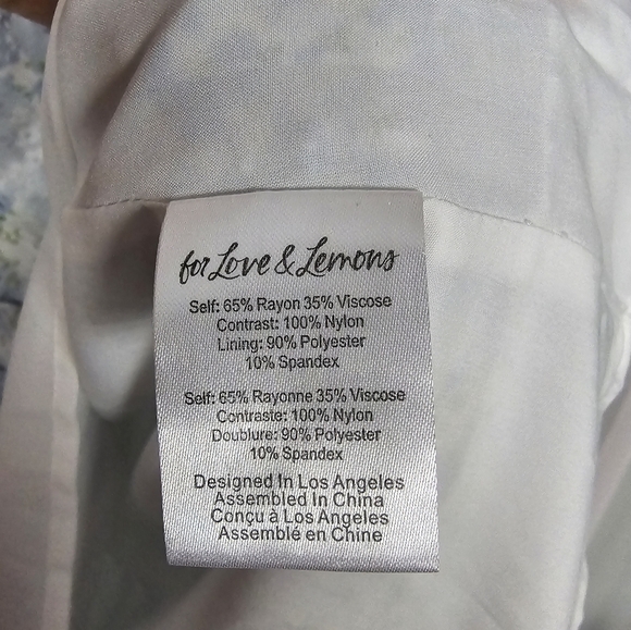 For Love and Lemons Gracie Mini Dress Priarie Blue Floral Patchwork Size L NWT - Picture 10 of 10